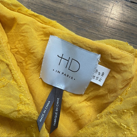 Anthropologie Golden Dress 6P Ruffle Flora… - Picture 5 of 6